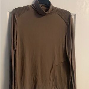 Brown Turtleneck Long Sleeve Top